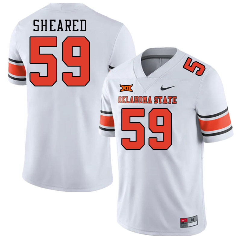 Men #59 Martin Sheared Oklahoma State Cowboys College Football Jerseys Stitched-White